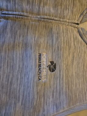 Poppy Hills Embroidered Heather Gray Zip-Up Top
